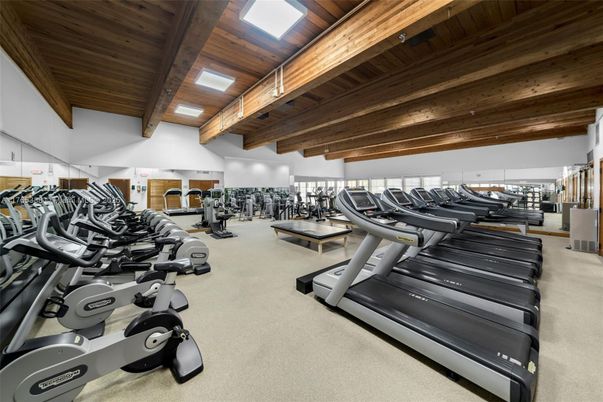 Fitness Equipment, Gym, Interior, Wooden Beams, Wooden Ceilings