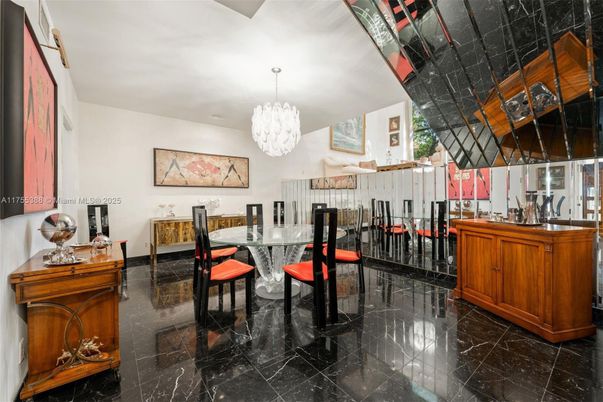 Chandelier, Dining room, Interior, Marble