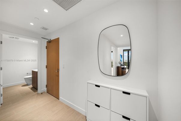 Bathroom, Interior, Recessed Lighting, Wood Texture Flooring