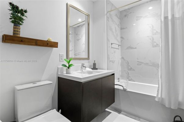 Bathroom, Glass Shower, Interior, Marble Walls, Recessed Lighting