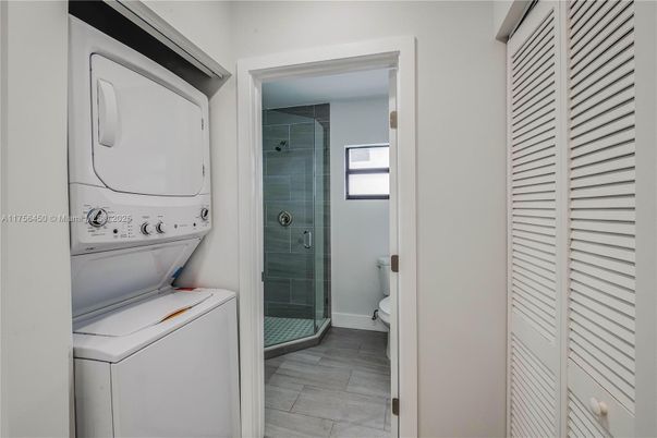 Bathroom, Glass Shower, Interior, Utility Closets, Washer