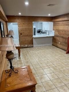 Interior, Kitchen, Recessed Lighting, Wooden Walls