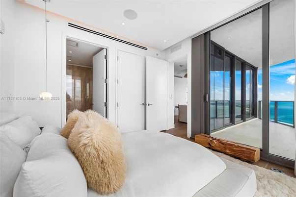 Bedroom, Interior, Recessed Lighting, Water, Wood Texture Flooring