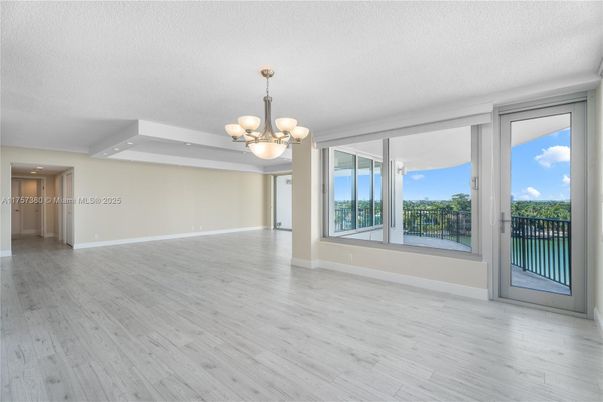 Chandelier, Empty room, Interior, Recessed Lighting, Wood Texture Flooring