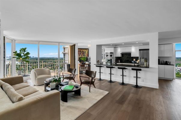 Interior, Kitchen, Living room, Recessed Lighting, Stainless Steel Appliances, Wood Texture Flooring
