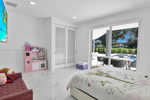 Bedroom, Interior, Marble, Recessed Lighting