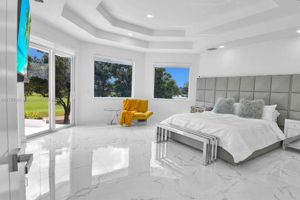 Bedroom, Interior, Marble, Recessed Lighting