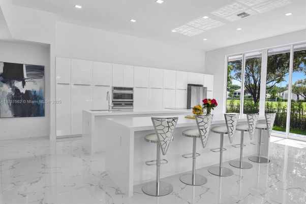 Interior, Kitchen, Marble, Recessed Lighting, Stainless Steel Appliances