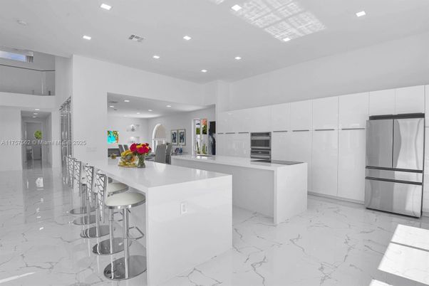 Interior, Kitchen, Marble, Recessed Lighting, Stainless Steel Appliances