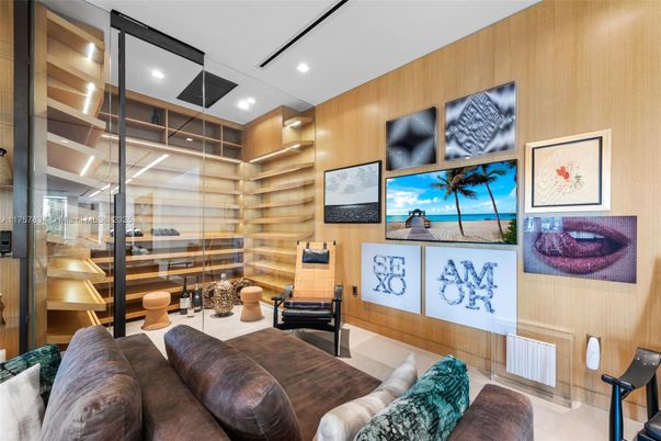 Interior, Living room, Recessed Lighting, Wooden Walls