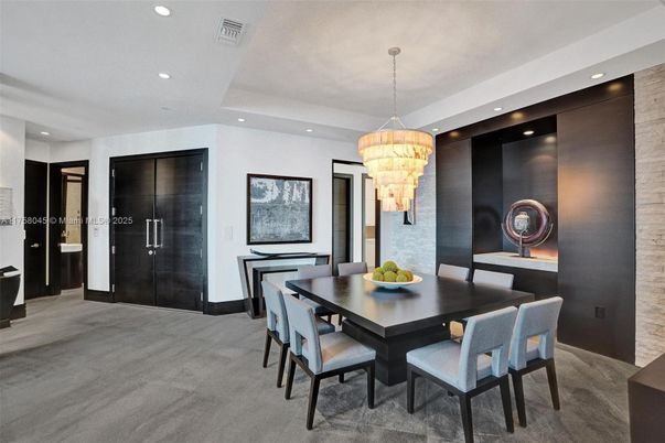 Chandelier, Dining room, Interior, Recessed Lighting