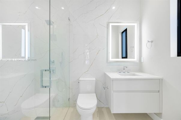 Bathroom, Glass Shower, Interior, Marble Walls