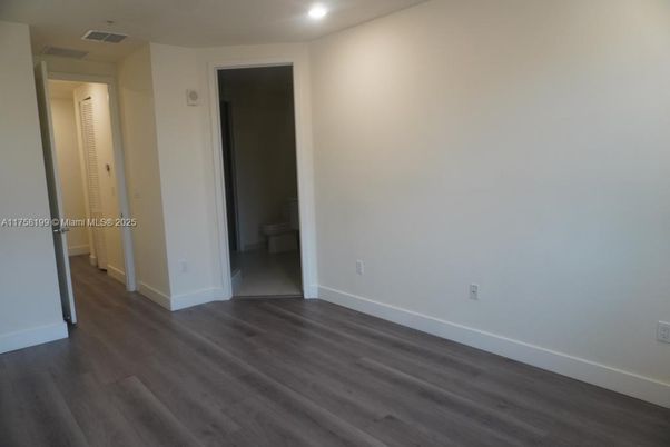 Bathroom, Empty room, Interior, Recessed Lighting, Wood Texture Flooring