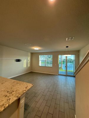 Empty room, Interior, Pendant Lights, Wood Texture Flooring