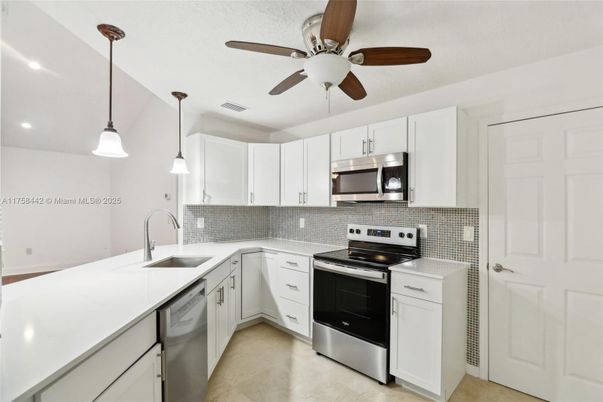 Interior, Kitchen, Pendant Lights, Recessed Lighting, Stainless Steel Appliances