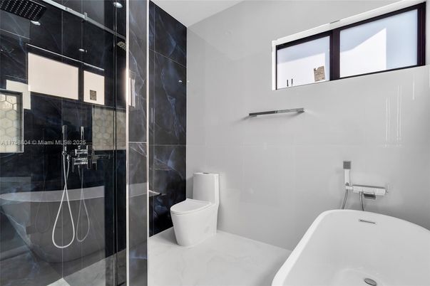 Bathroom, Free Standing Baths, Glass Shower, Interior, Marble