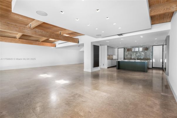 Interior, Kitchen, Recessed Lighting, Stainless Steel Appliances, Wooden Beams, Wooden Ceilings