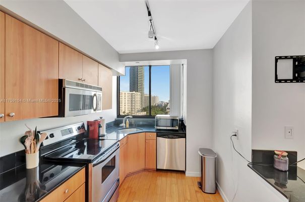 Interior, Kitchen, Stainless Steel Appliances, Wood Texture Flooring