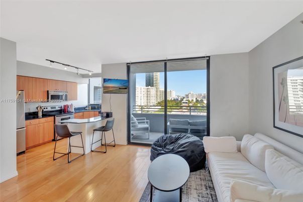 Interior, Kitchen, Living room, Stainless Steel Appliances, Wood Texture Flooring