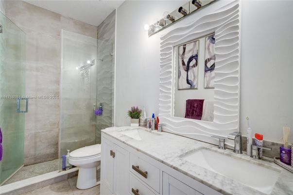 Bathroom, Dual Sink Vanities, Glass Shower, Interior