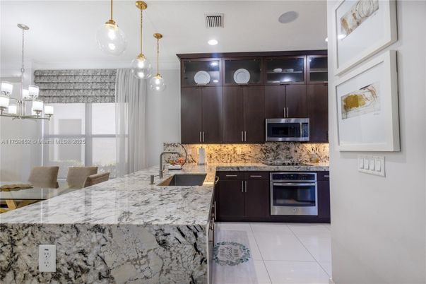 Interior, Kitchen, Pendant Lights, Recessed Lighting, Stainless Steel Appliances