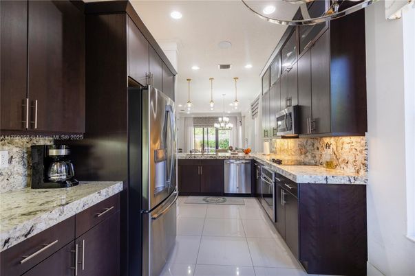 Interior, Kitchen, Pendant Lights, Recessed Lighting, Stainless Steel Appliances