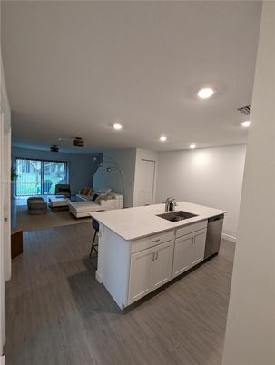 Interior, Kitchen, Recessed Lighting, Wood Texture Flooring