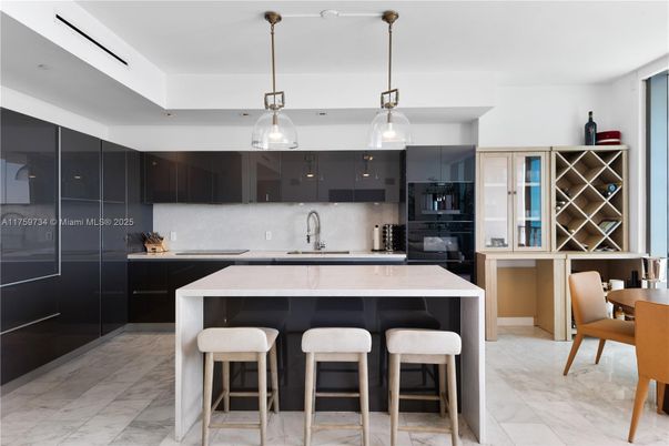 Interior, Kitchen, Marble, Pendant Lights