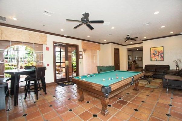 Billiard Table, Game Room, Interior, Recessed Lighting