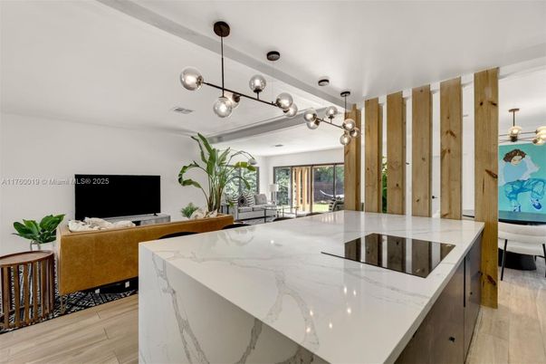 Interior, Kitchen, Pendant Lights, Wood Texture Flooring