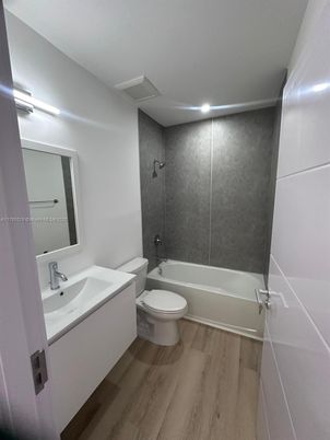 Bathroom, Interior, Recessed Lighting, Wood Texture Flooring