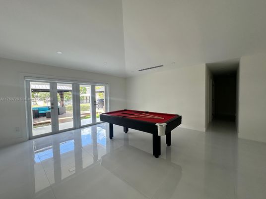 Billiard Table, Game Room, Interior, Recessed Lighting