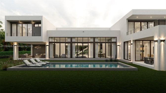 Backyard, Exterior, Facade, Pool, Modern