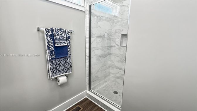 Bathroom, Glass Shower, Interior, Marble Walls
