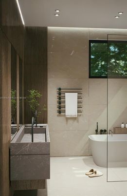 Bathroom, Free Standing Baths, Interior, Recessed Lighting
