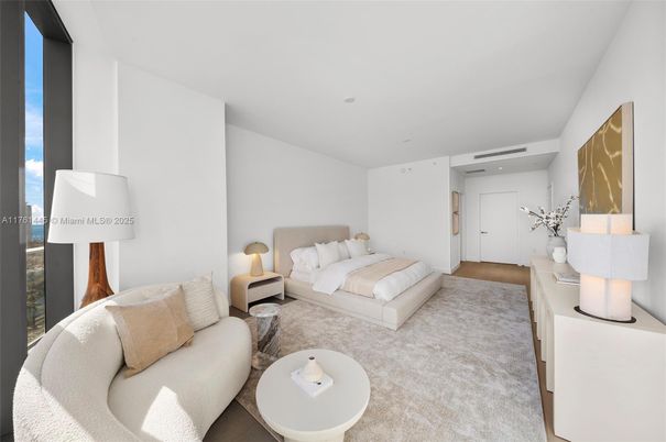 Bedroom, Interior, Living room, Recessed Lighting, Wood Texture Flooring