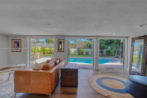Interior, Pool, Recessed Lighting, Wood Texture Flooring