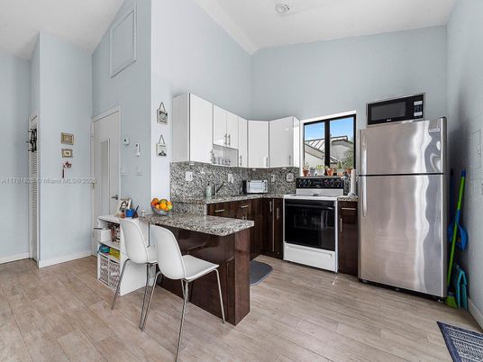 Interior, Kitchen, Stainless Steel Appliances, Wood Texture Flooring