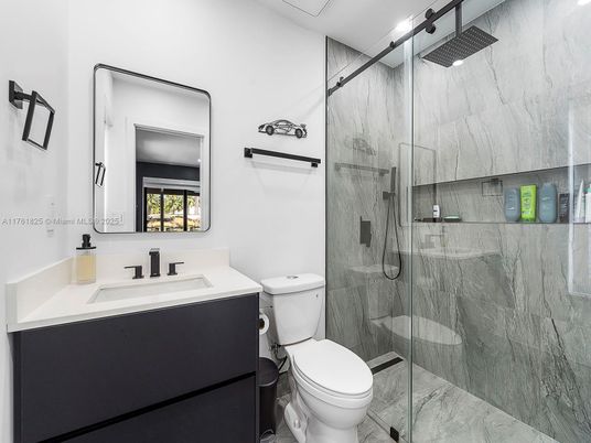 Bathroom, Glass Shower, Interior, Marble Walls