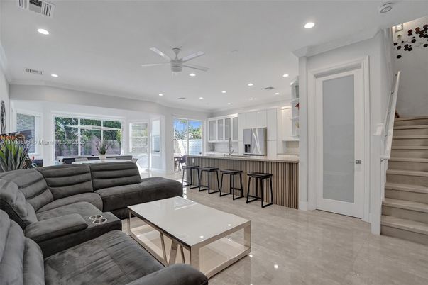 Interior, Kitchen, Living room, Recessed Lighting
