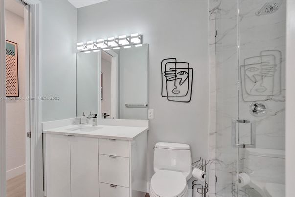Bathroom, Glass Shower, Interior, Marble Walls