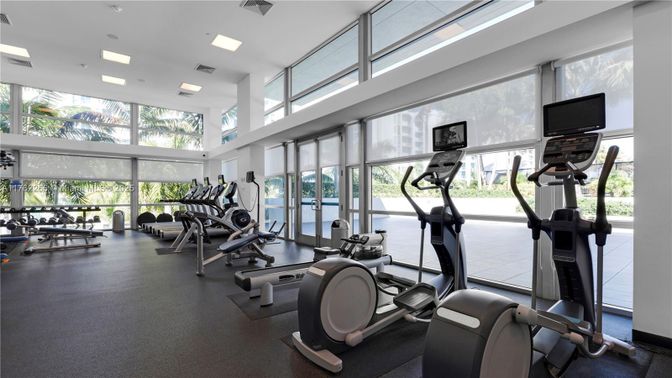 Fitness Equipment, Gym, Interior, Recessed Lighting