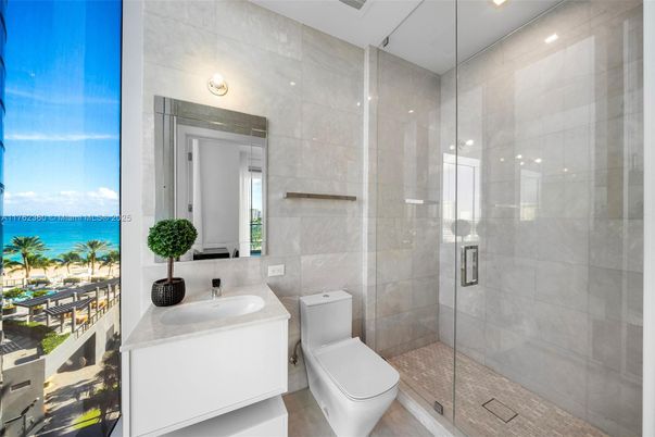 Bathroom, Glass Shower, Interior, Recessed Lighting, Water