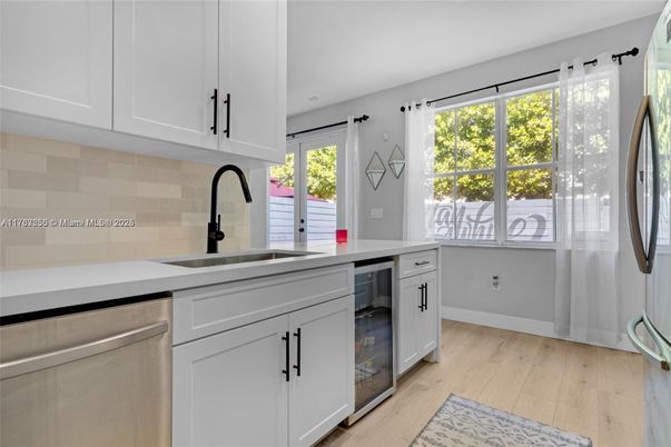 Interior, Kitchen, Stainless Steel Appliances, Wood Texture Flooring