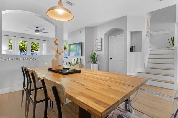 Dining room, Interior, Wood Texture Flooring