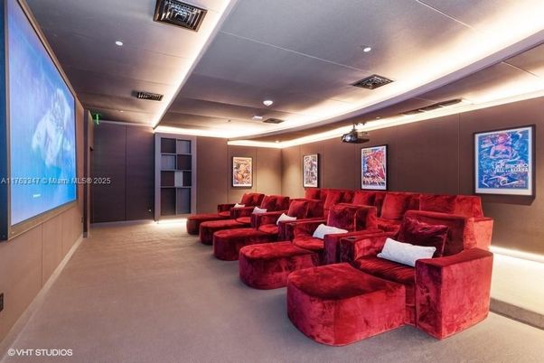 Home Theatre Room, Interior, Projection Screen, Recessed Lighting, Theatre Room