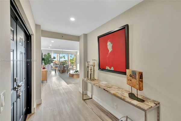Dining room, Interior, Pendant Lights, Recessed Lighting, Wood Texture Flooring