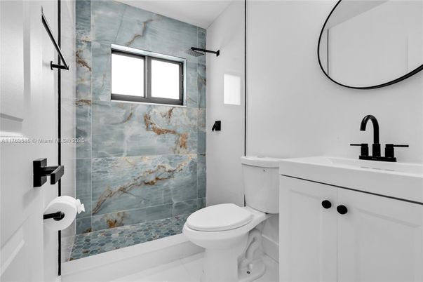 Bathroom, Glass Shower, Interior, Marble Walls