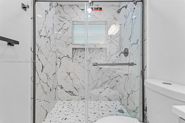 Bathroom, Glass Shower, Interior, Marble Walls