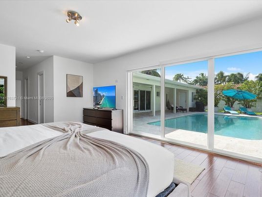 Bedroom, Interior, Pool, Wood Texture Flooring
